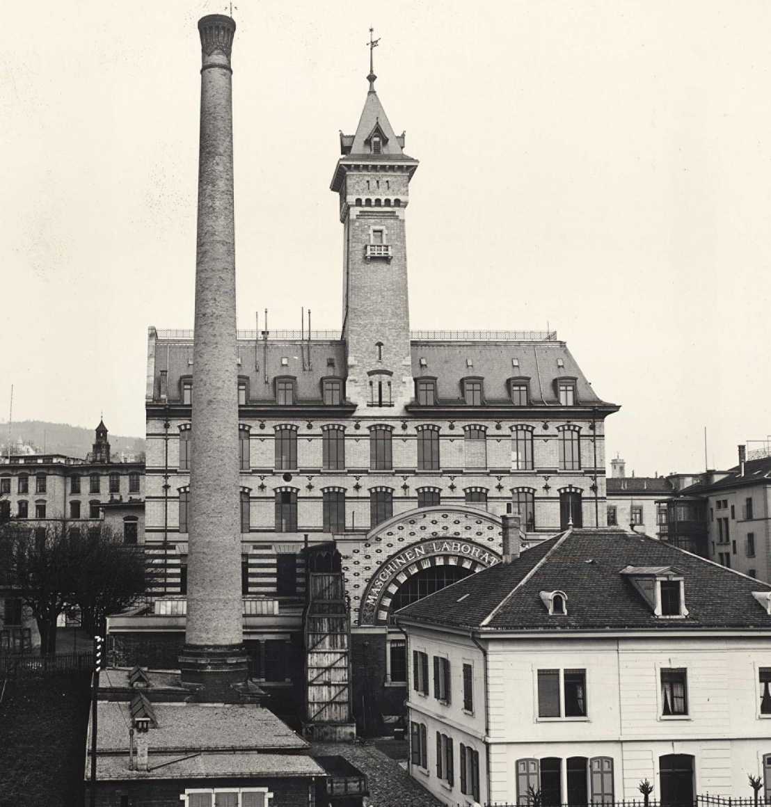 Foto vom D-MAVT Maschinenlaboratorium um 1900